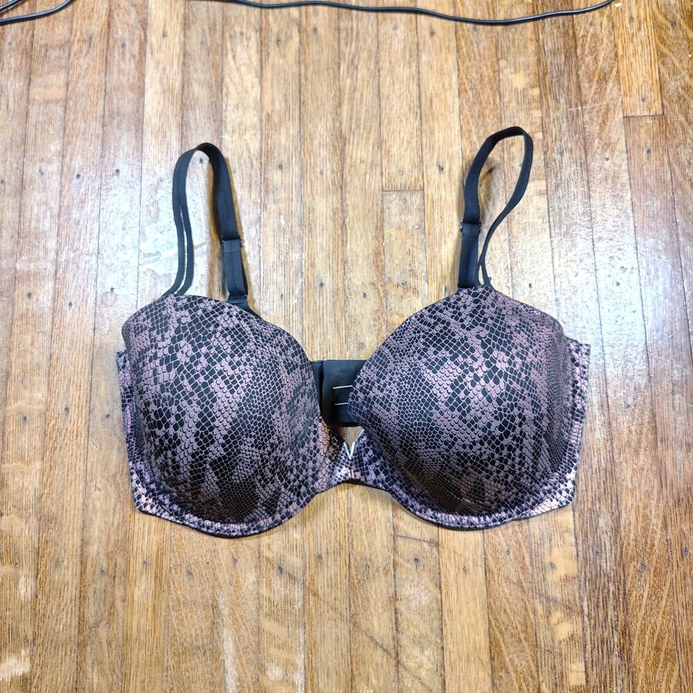 Victoria's Secret Snakeskin Printed Lined Demi Bra Size 36DDD/P37